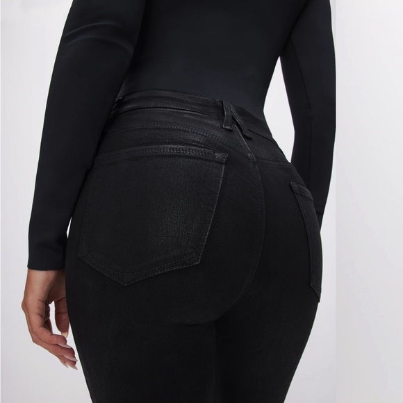 NWT Good American Coated Black Jeans - Picture 6 of 6